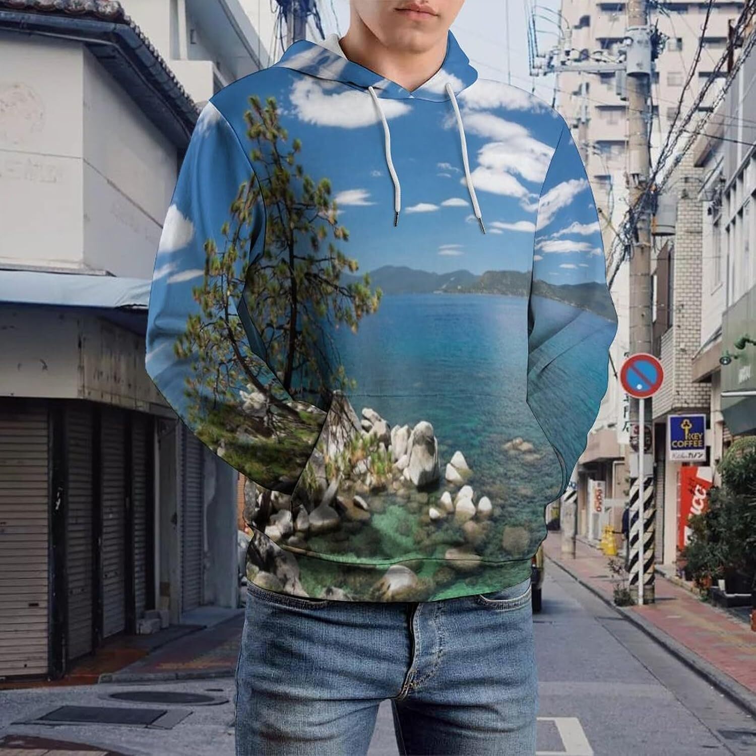 Hoodie for Mens Womens Mens Unisex Novelty Hoodies Mountain and Lake Panorama Banff National Park Alberta Canada Hooded Sweatshirt Graphic