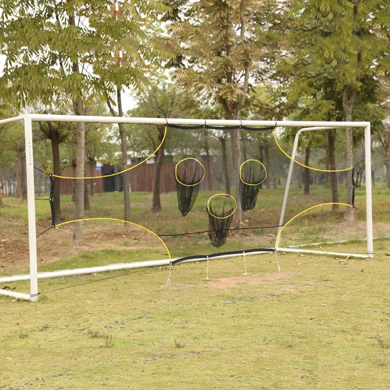 1 piece of 3hole football goal shooting precision training tool multitarget net size 5 7 11 241008