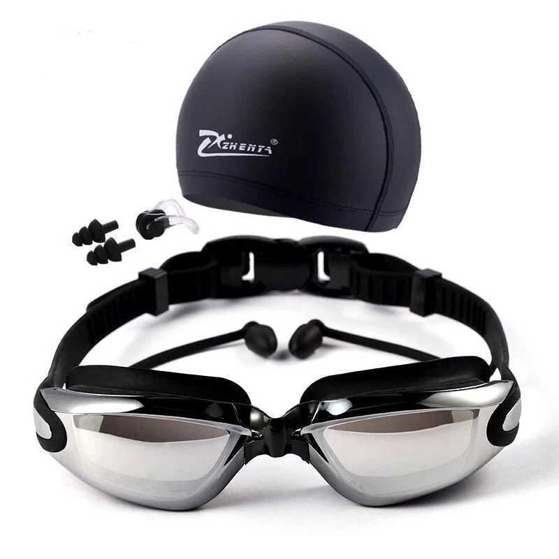 Swimming goggles prescription Myopia swimming goggles cap earplugs swimming suit mens anti fog pool cap waterproof swimming eyes CL241009