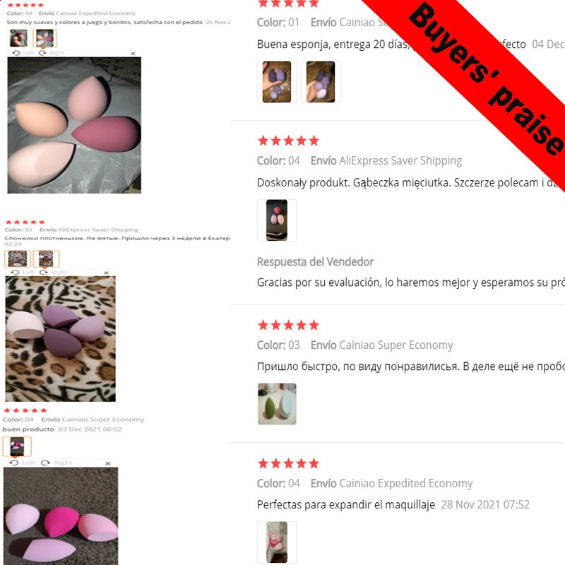 50 pieces/bag Wholesale Makeup Sponge Droplet Shape Makeup Soft Foundation Puff concealer Blending Beauty Tools 241008