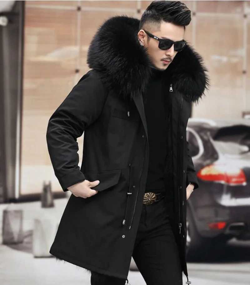 Down Long Waterproof Jackets faux Fur Coat For Man winter Jacket puffer jacket men 2023 Winter warm coats Men clothing LX241009