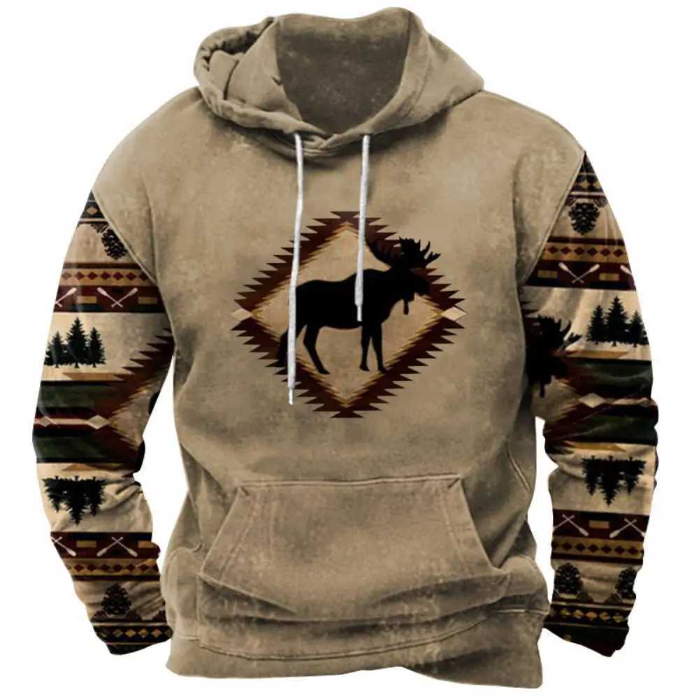 Men's Hoodies Sweatshirts Retro Mens 3D Printed Hoodie Fashion Coat Q1009