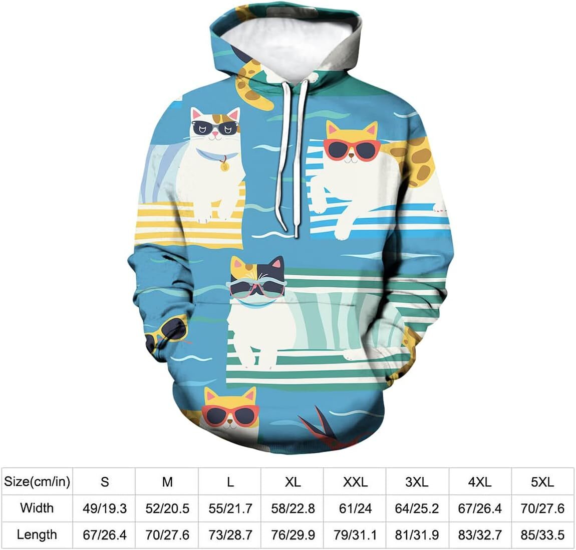 Hoodie for Mens Womens Mens Cat Print Hoodies 3D Graphic Hooded Novelty Long Sleeve Pullover Casual Pockets Sweatshirt Graphic Hoodies sweatshirt trac