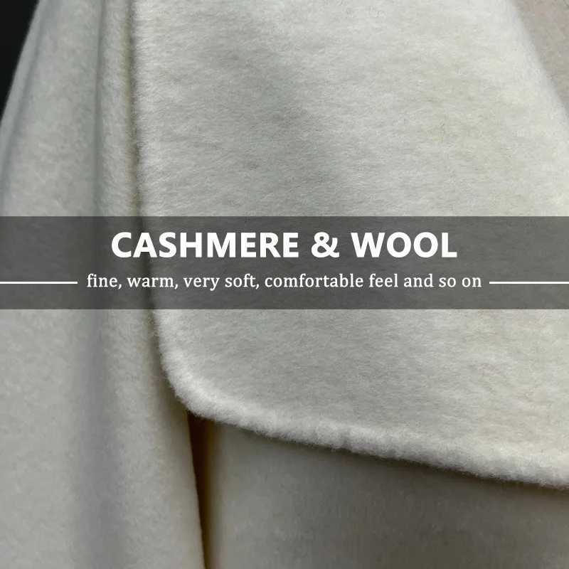 Winter Fashion Real Wool Coats 2023 Lady Trench Coat Street Wear Womens Cashmere Long Overcoat QN5841X241009