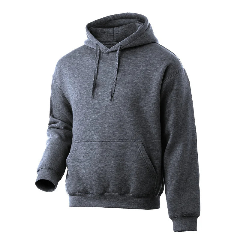 Mens Hoodie Womens Pullover Spring and Autumn Casual Hoodie Solid Color Hoodie Mens Large Grey Sportswear 241009