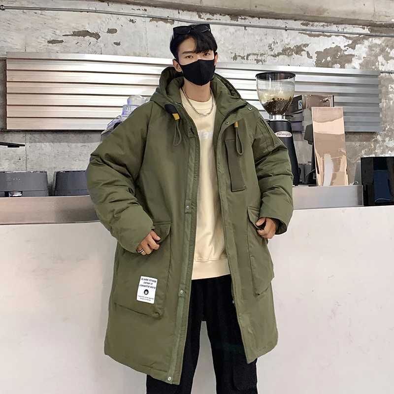 Casual Mid-Long White Duck Down Jackets Mens 2024 Winter Warm Hooded Puffer Coat Outwear Windproof Thick Top Down Garment Parka LX241009