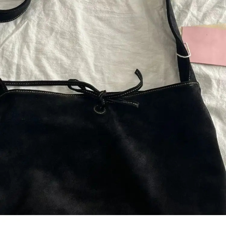 Miyagawa Autumn/Winter Womens Retro Suede Bucket Bag Korean High Quality Handbag Shoulder Cross Bag 241008