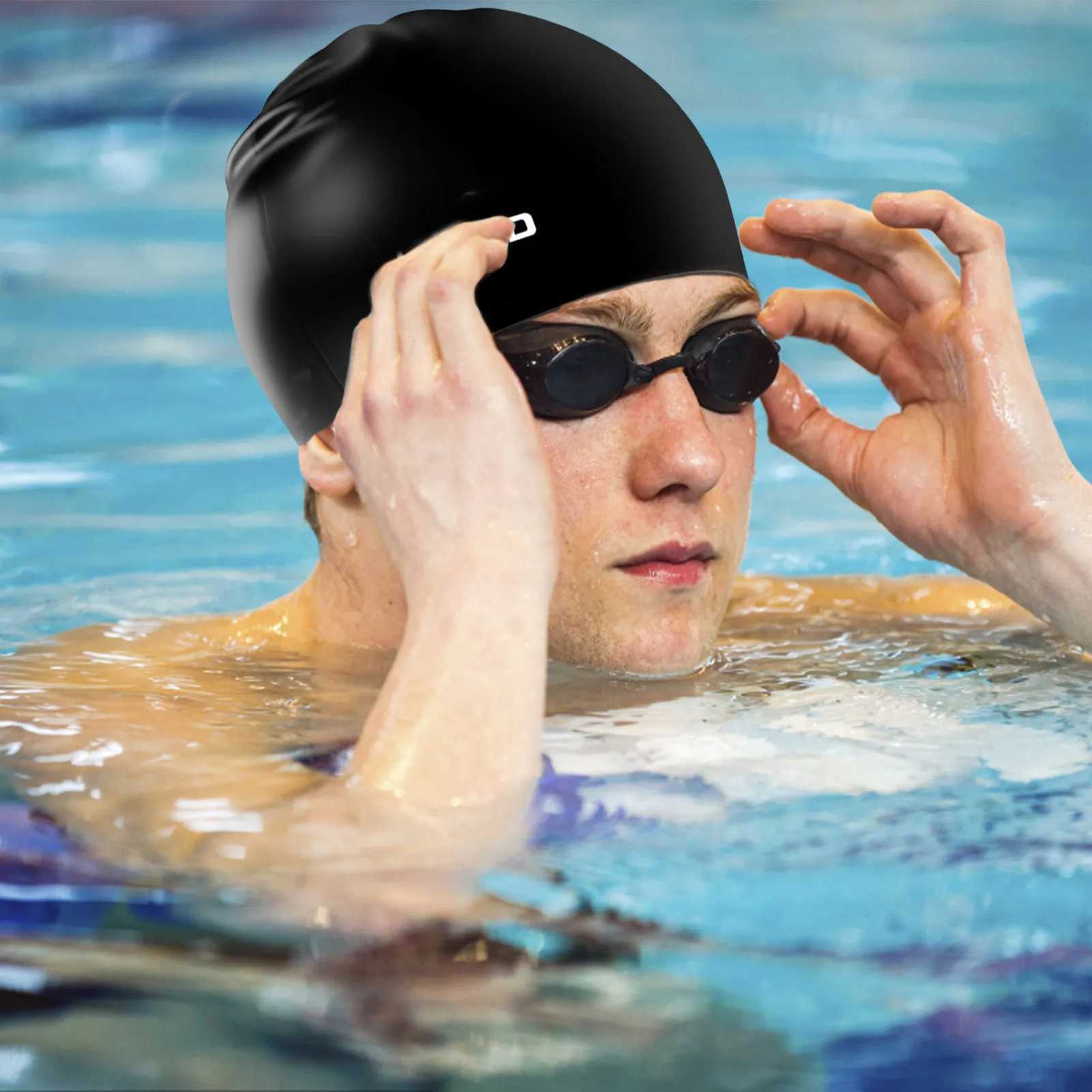 S/M/L Swimming Hat for Women Waterproof Swimming Ear Protection Long Hair for Adults High Elasticity Large Silicone Diving Hat CL241009