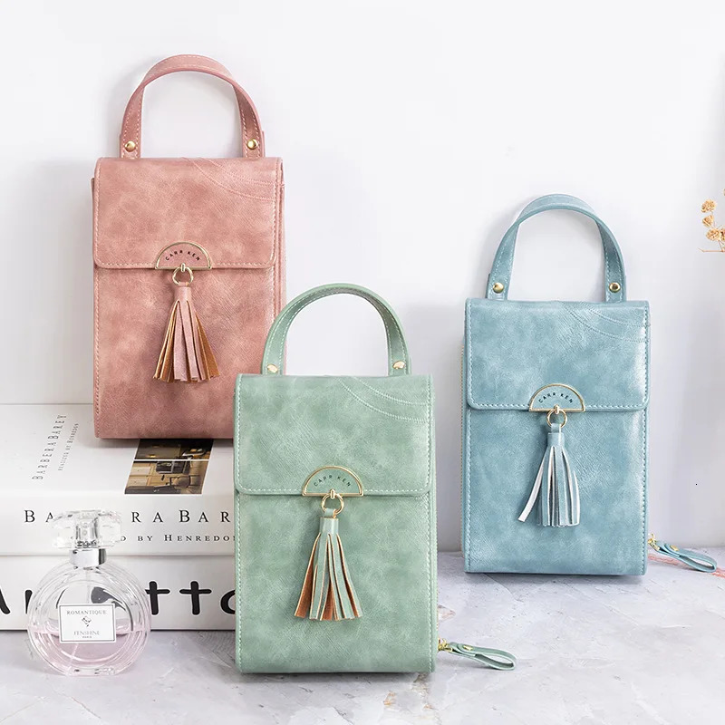 Fringes Womens Shoulder Bag Mobile Mini Cross Body Bag Womens PU Leather Wallet Multi functional Wallet 241008