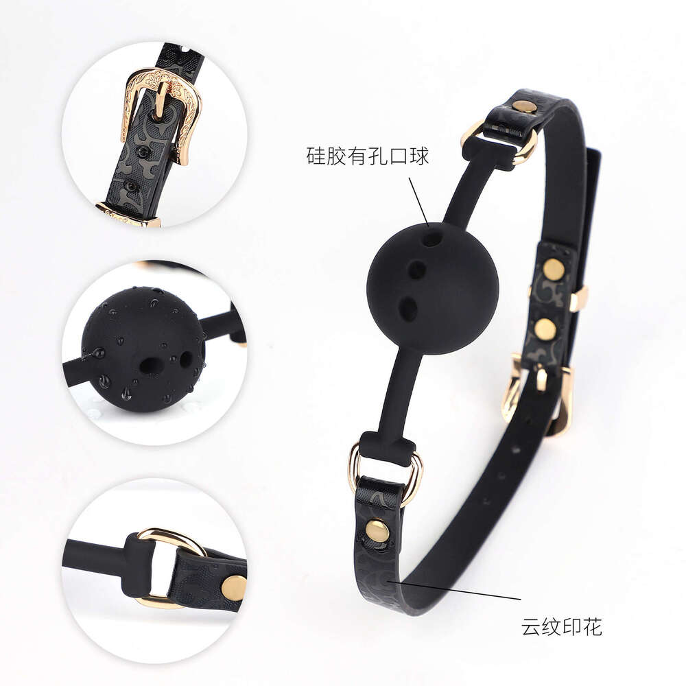 SM Fun Prop Cloud Pattern Printed Fun Mouth Plug Forced Opening Three hole Silicone Mouth Ball Alternative Adult Products