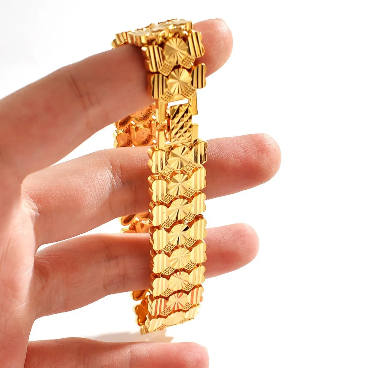 AU999 gold bracelet for men 24K pure elegant mens watch chain boss style fashionable candy jewelry 240912