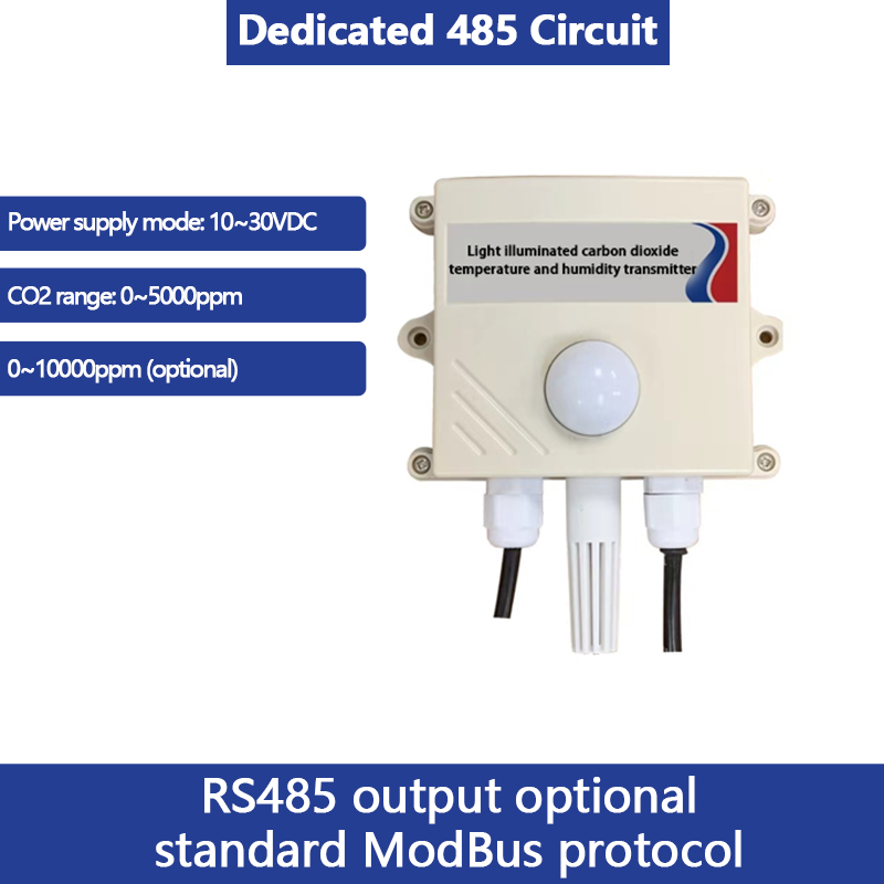 Light carbon dioxide temperature and humidity transmitter whole environment factor detection and monitoring integrated environment intelligent monitor