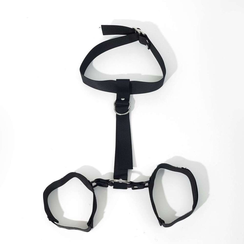 Foreign trade SM adult sex toy manufacturer wholesale reverse back hand and neck restraint straps reverse back restraint handcuffs collars