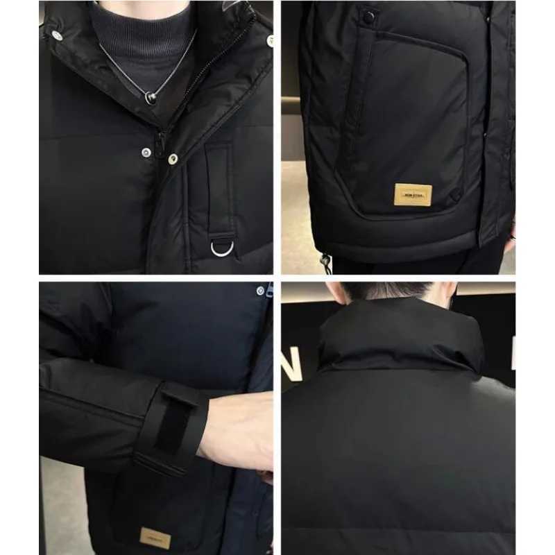 High-End Men Stand Collar Down Jacket Winter New Male Thicken Warm Pure Color Large Size Coat Fashion Casual Versatile Outerwear LX241009