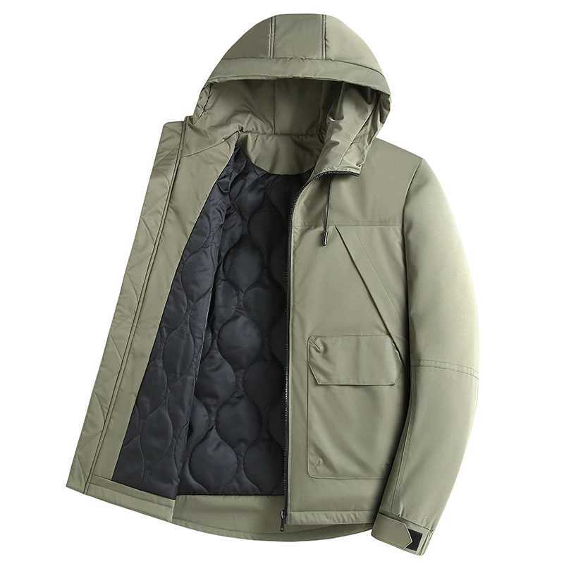 Casual 2024 Winter Mens Oversized Hooded Cotton-Padded Jackets Solid Windproof Thicken Warm Parkas Outdoor Wear Loose Down Coat LX241009