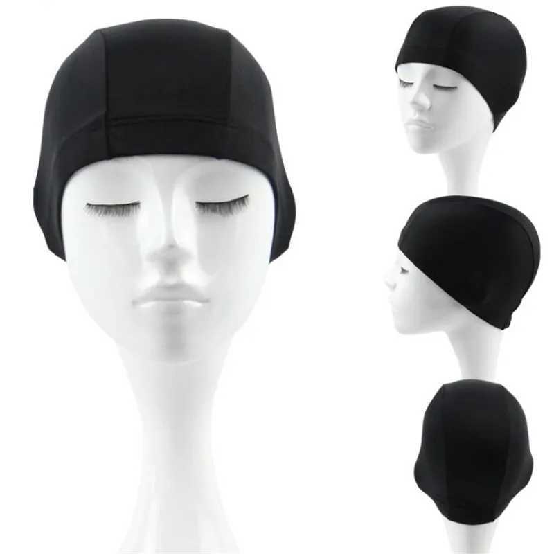 Adult womens solid color swimming cap ear protection long hair sports swimming pool cap elastic Lycra swimming cap for teenage boys and girls CL241009
