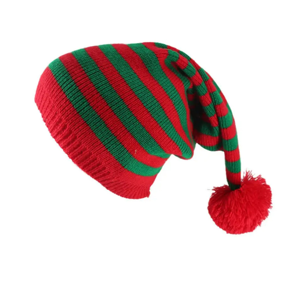 Christmas Knitted Hat Cute Elf Adult Children Soft Pea Year Party Tree Decoration Gift Holiday Supplies 241009
