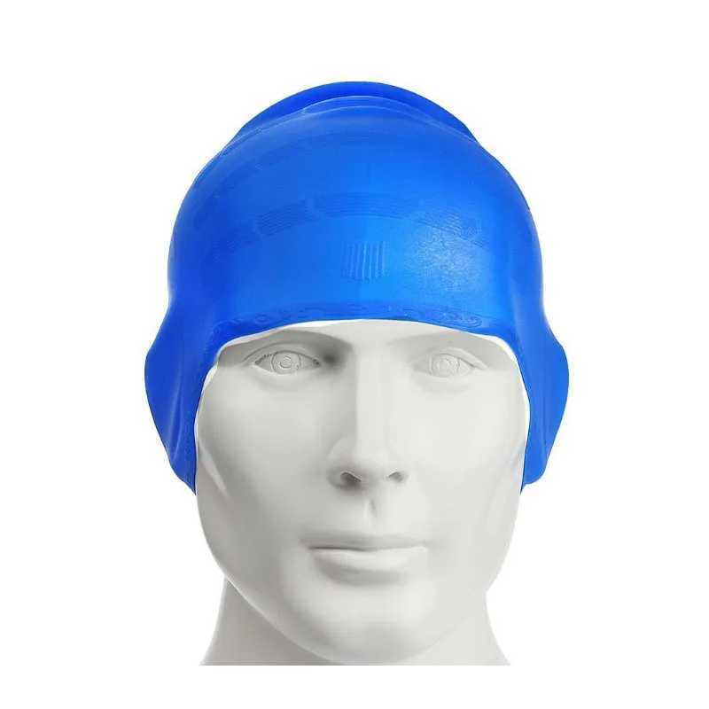 Adult swimming cap silicone earmuffs diving cap mens large swimming cap womens swimming equipment wholesale CL241009