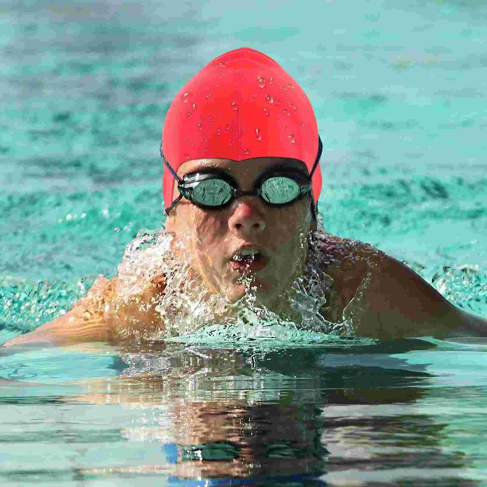 Silicone swimming cap black mens breathable long hair shower cap silicone womens waterproof CL241009