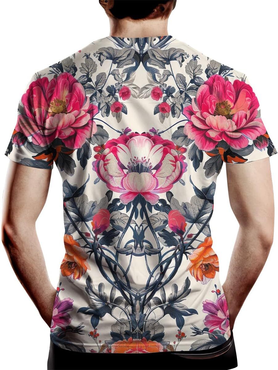 Mens T shirt Men's Hawaiian Floral T-Shirts Tropical Style Flower Printed Short Sleeve Tee graphic tee Casual tops summer clothes Short sleeve co