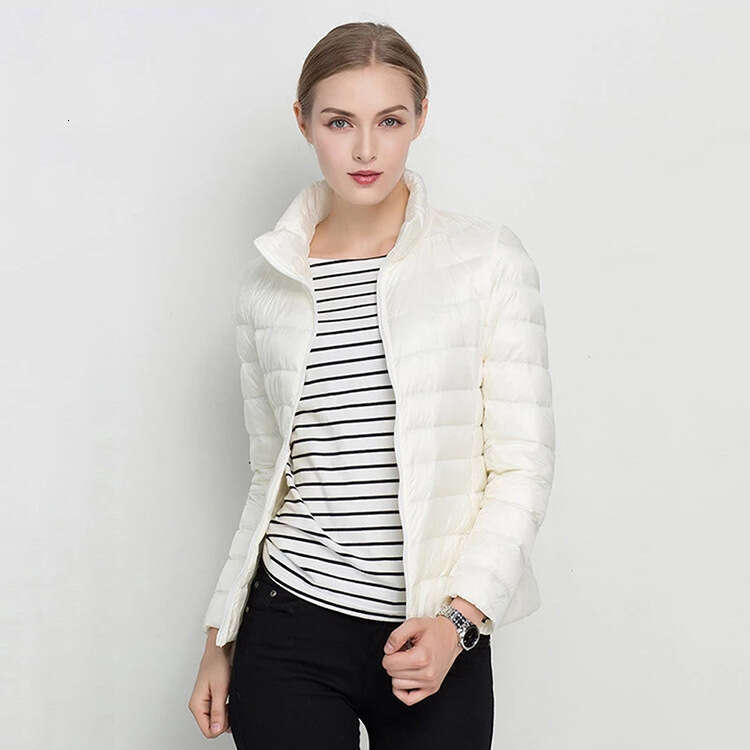 2024 Autumn/Winter Fashionable Lightweight White Duck Stand up Collar Slimming Womens Winter Down Jacket