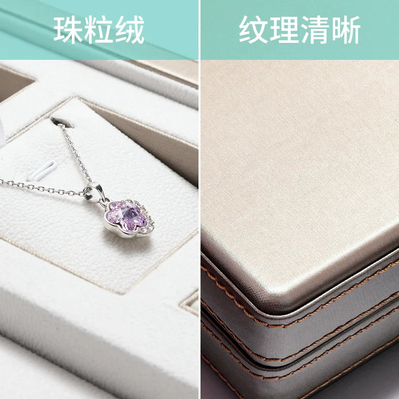 The factory directly supplies jewelry storage set boxes with three gold rings earrings necklaces display boxes and jewelry packaging 240924