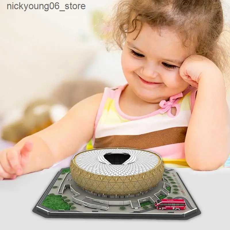 3D Puzzles 3D Soccer Field Model Puzzle Realistic 3D Soccer Stadium Model Puzzle With 8 Different Shapes Easy Installing Jigsaw Puzzle Toys L240910
