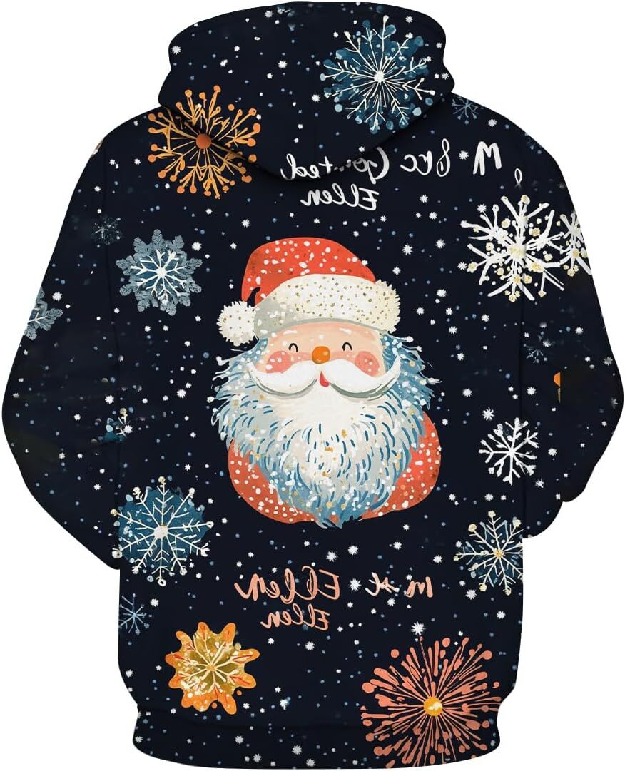 Hoodie for Mens Womens Unisex Christmas Graphic Hoodies Funny Printed Sweatshirts For Men Women Casual Pocket Hooded Pullover Graphic tracksuit