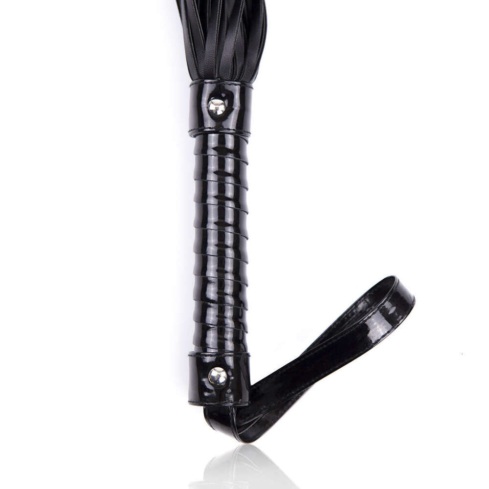 Adult sexual products, black leather whip, shiny leather, fun controller, tuning game, leather whip, Amazon dropshipping wholesale