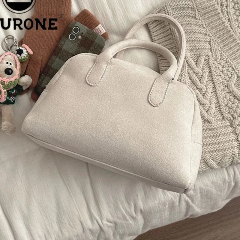 JIAERDI Retro Brown Bowling Bag Womens Street Velvet Fashion Casual Y2k Handbag Womens Retro Harajuku Handbag 2024 241008