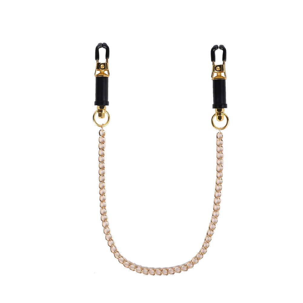 Cross border exclusive breast SM prop with adjustable sex breast clip, long chain, clitoral clip at both ends, adult product