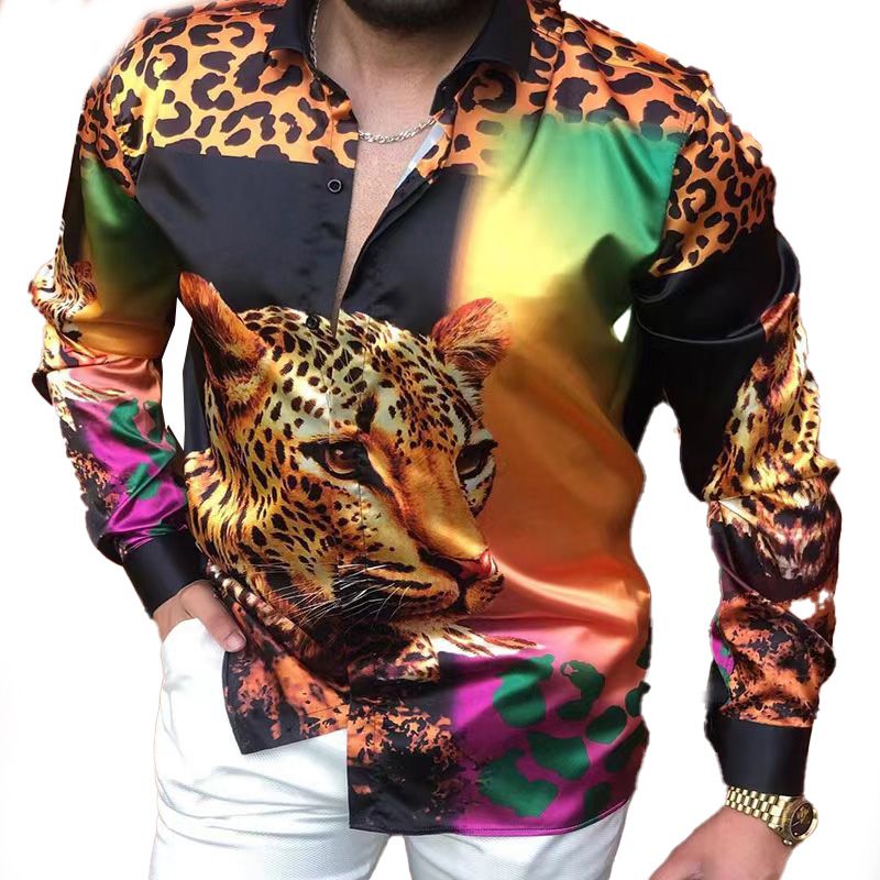 new shirts long sleeve shirt casual plus size lapel top for men button up dress chemise homme blouse Autumn chemisier blusa shirt Luxury printed shirt