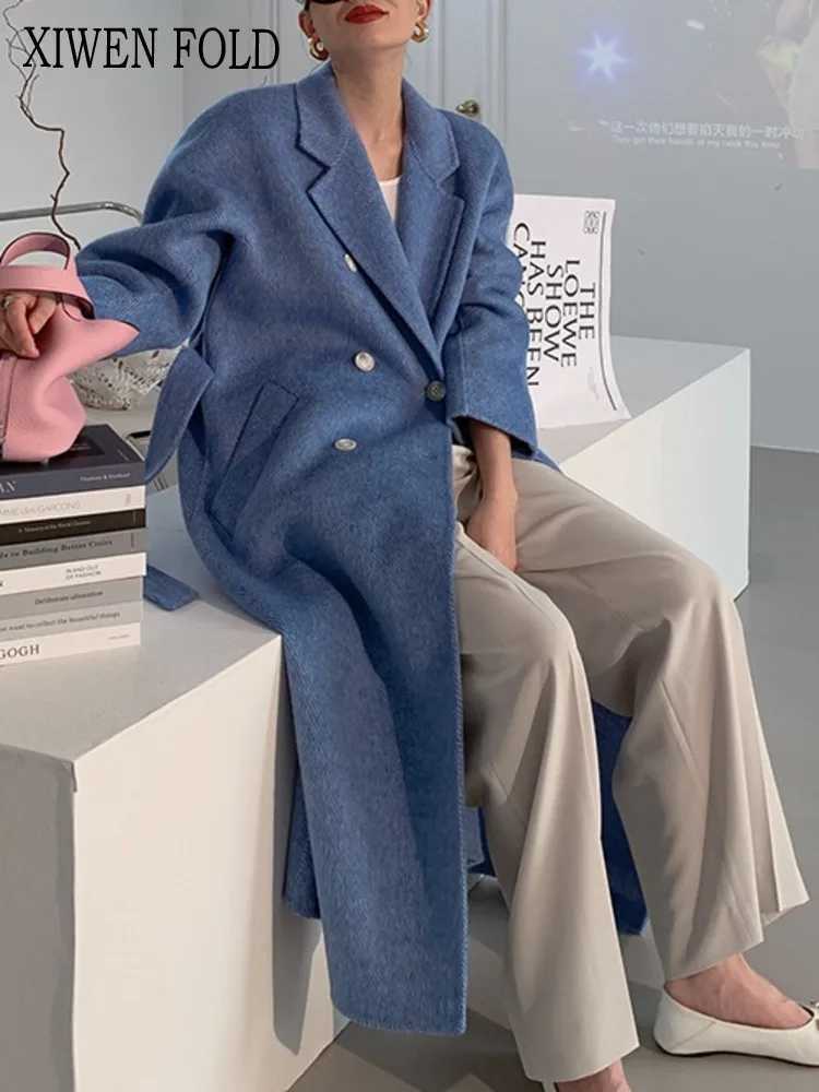 XIWEN Sheep Camel Fleece Double Sided Woolen Coat For Womens Autumn And Winter Hepburn Style 2024 New XF885X241009