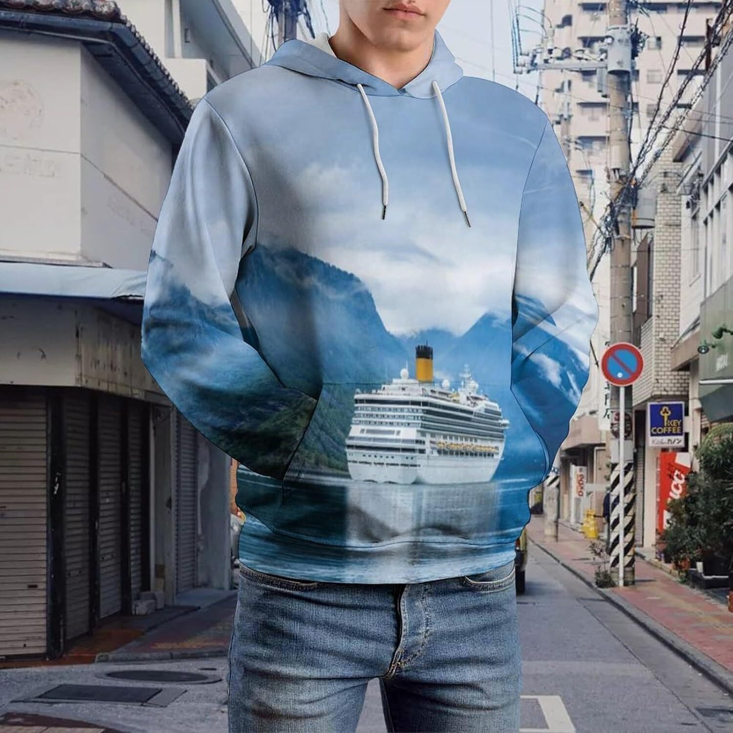 Hoodie for Mens Womens Mens Unisex Novelty Hoodies Phoenix Arizona Full Moon Sky Hooded Sweatshirt Graphic Hoodies sweatshirt Pullover Long Sleeve
