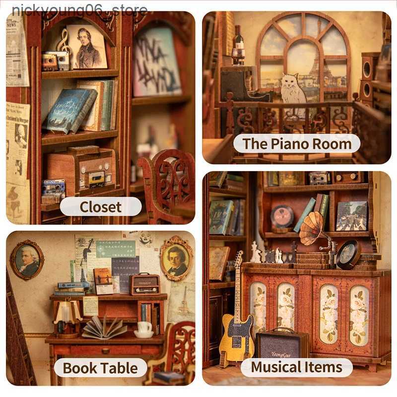 3D Puzzles CUTEBEE Puzzle 3D DIY Book Nook Kit with Touch Light Secret Rhythm Model Building Magic Pharmacist House Kit for Decoration Gift L240910