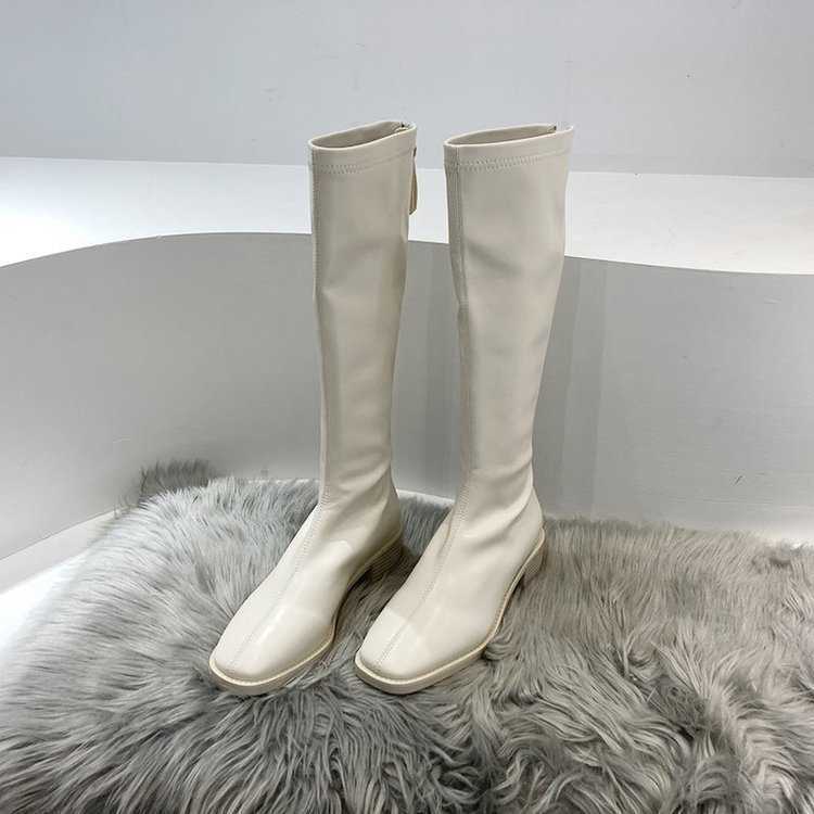 Martin Boots For Women Womens Fashion Boots Knight Boots White Long Boots Skinny Boots Long Tube Martin Boots 240826
