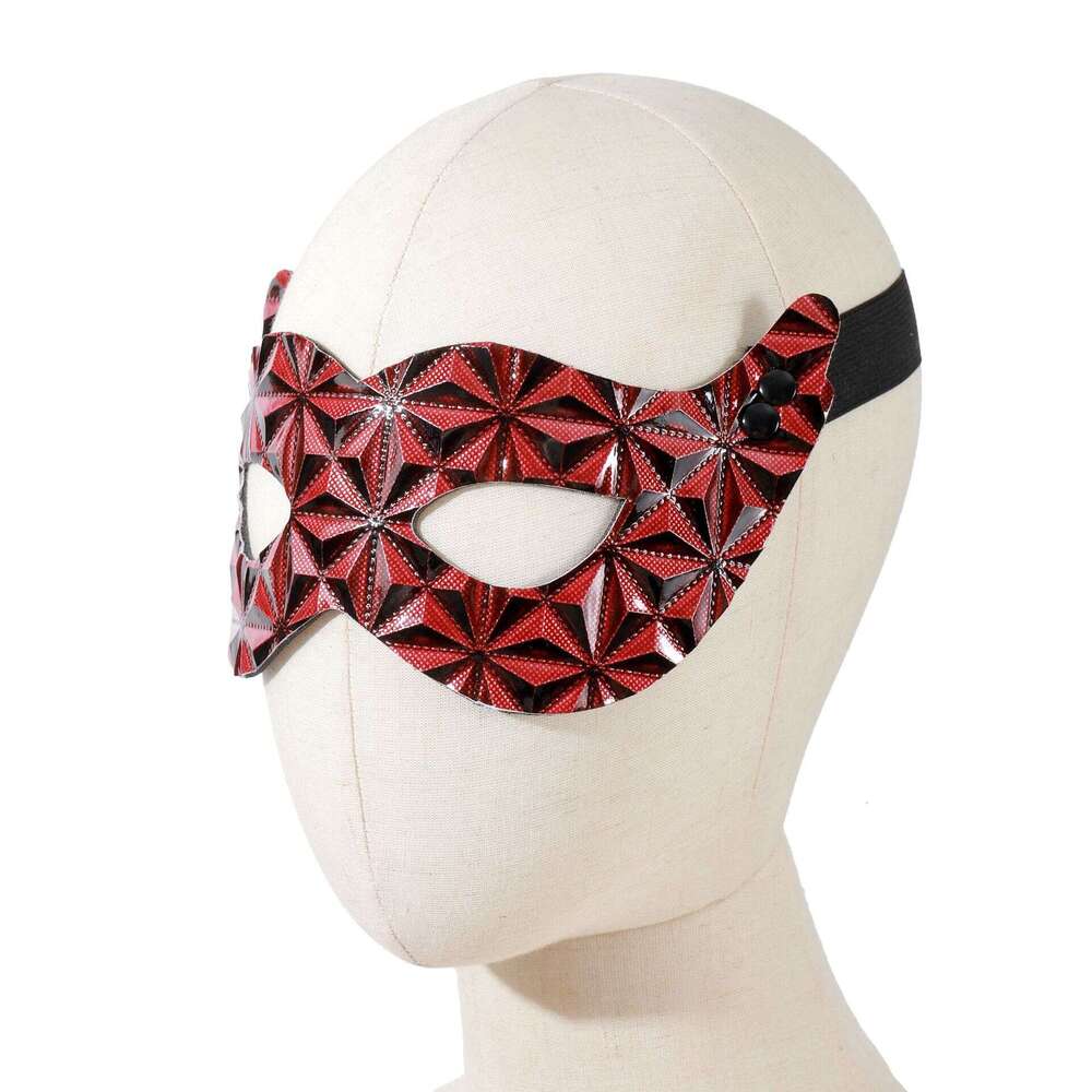 Manufacturer direct sales SM adult sex toy eye mask, dance party diamond patterned mask, alternative flirting leather eye mask