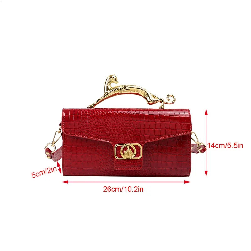 Fashion Womens Pattern Handbag PU Large Capacity Ladies Crossbody Shell Bags Trend Metal Handle Baguette Shoulder Bag 240930