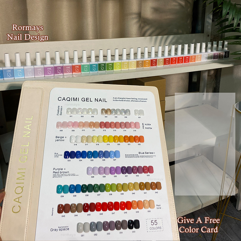 Rormays Rainbow gel Polishing 55PCS Mixed Clearcoat Summer Durable UV LED Macaron Shiny Base Paint Finish Nail Salon Art Special Factory Wholesale