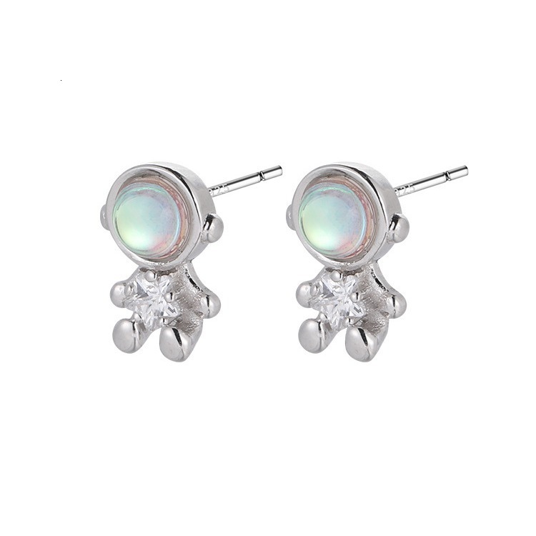 Needle Colored Astronaut 2024 New Trendy Creative Niche Design Earrings