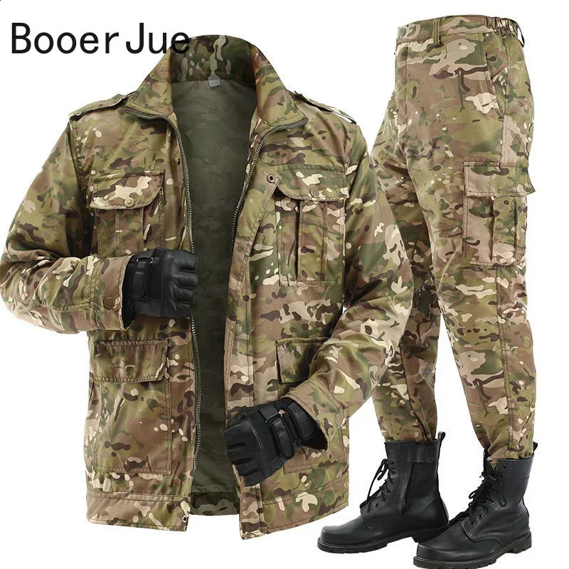 Black Python pattern wear-resistant full set of labor protection fabric mens soft rail suit outdoor set 240925