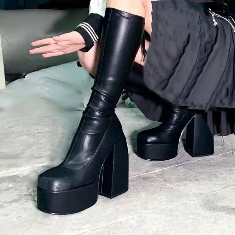 Autumn Winter Women Boots Punk Over The Knee Boots Platform Shoes for Women Sexy Womens High Boots Gothic Chaussure Femme 241007