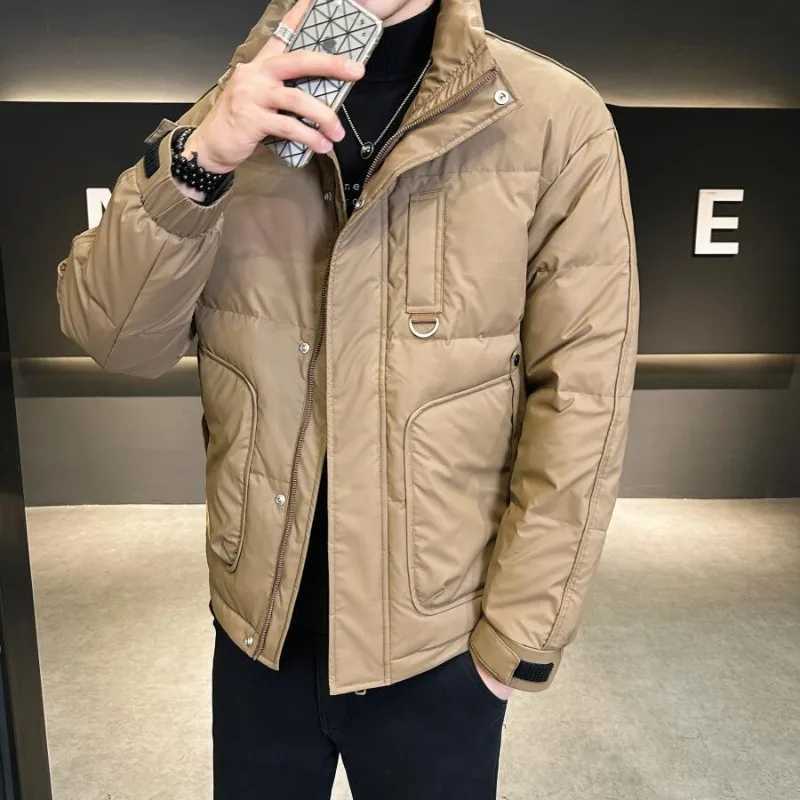 High-End Men Stand Collar Down Jacket Winter New Male Thicken Warm Pure Color Large Size Coat Fashion Casual Versatile Outerwear LX241009