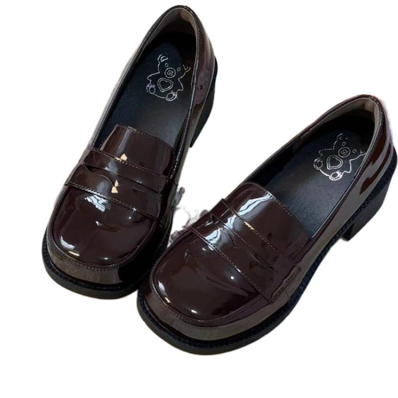 Jingze University 3.0 Trojan JK Uniform Shoes High Heels College Wind Rabbit Ears Small Leather Shoes Autumn Shallow Mouth