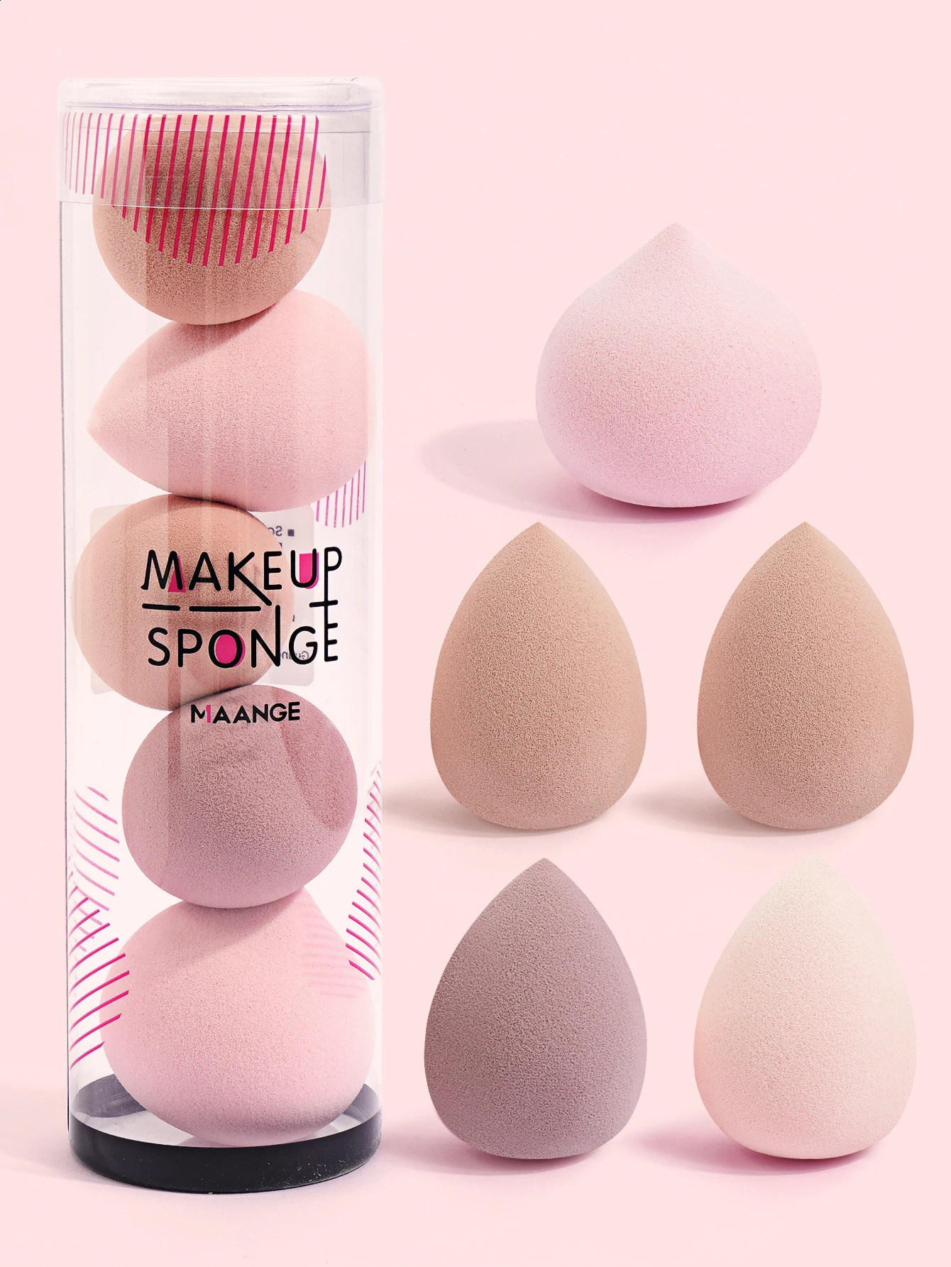 MAANGE 5PCS Makeup Sponge Mixer Set Basic concealer Powder Puff Dry and Wet Cosmetic Powder Puff Multi color Cosmetic Sponge 241008