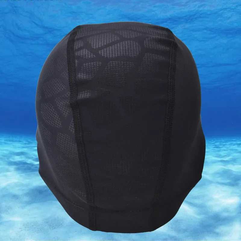 High elasticity waterproof fabric protects ears long hair water sports swimming pool swimming pool swimming poolcap male and female adult swimming ca 