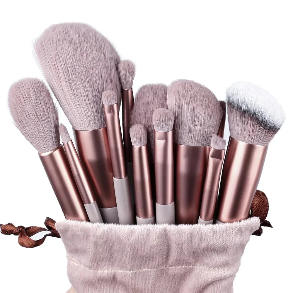 13 piece soft fluffy makeup brush set used for cosmetics foundation powder blusher powder eye shadow kabuki mixed makeup brush beauty tools 241008