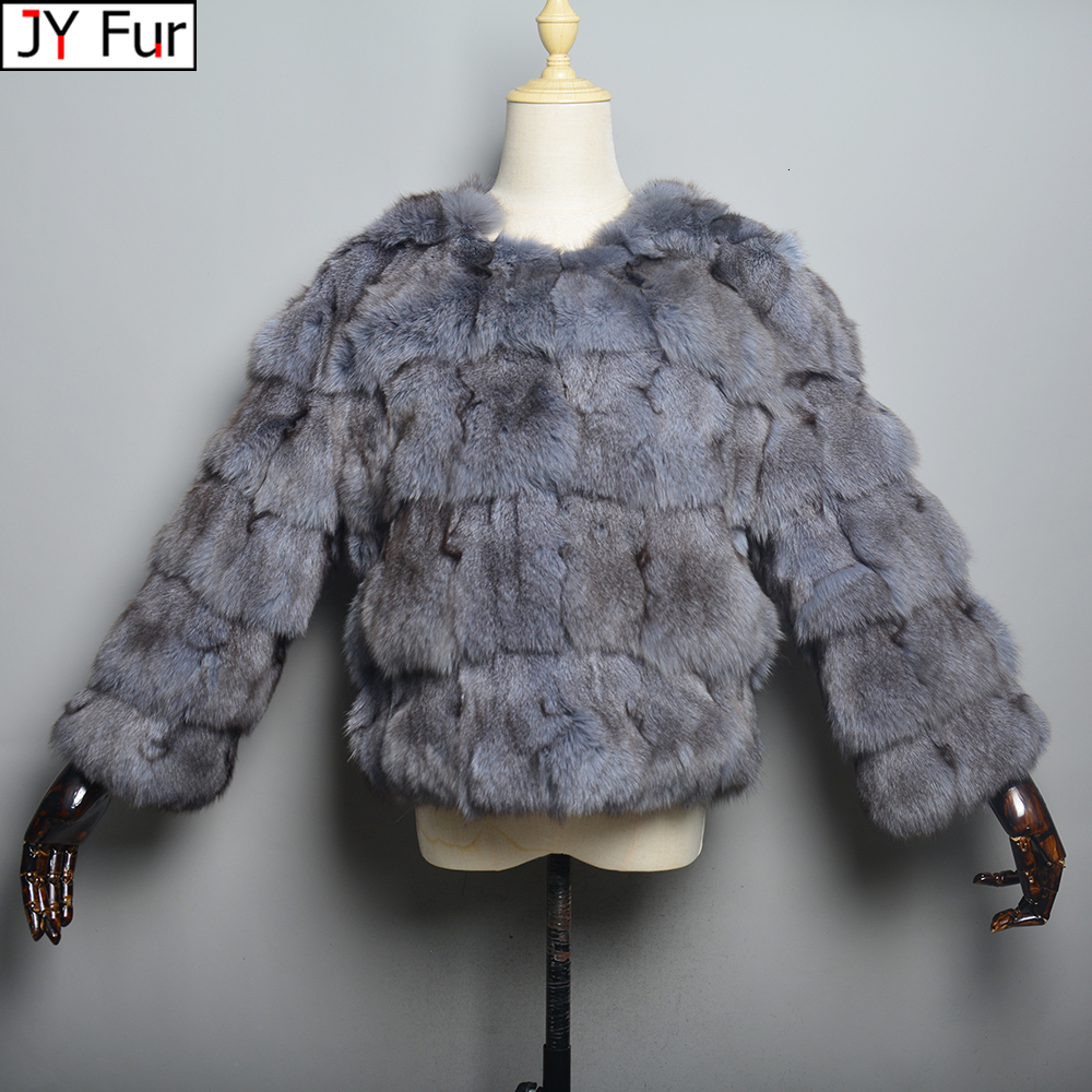 2024 Hot Sale Womens Winter Warm Natural Real Fur Coat High Quality Fox Fashion 50Cm Short Jacket Wholesale