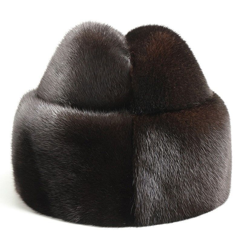 For Men Genuine Mink Cap Male Thick Warm Winter Fur Husband Gift Caps Quality Top Hat Headgear Beanie Beret