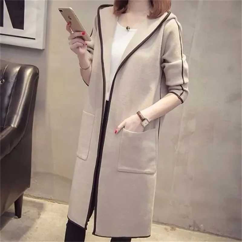 2023 Spring Autumn and Winter New Hooded Woolen Top Coat Womens Mid-length Korean Version Student Loose All-Match Woolen CoatX241009